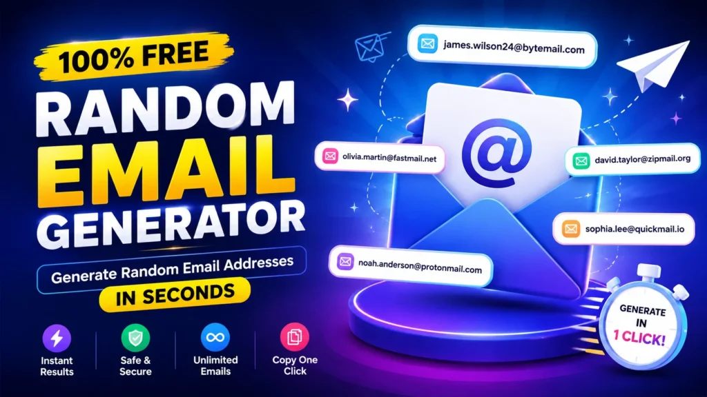 100% Free Random Email Generator – Generate Random Email Addresses in Seconds