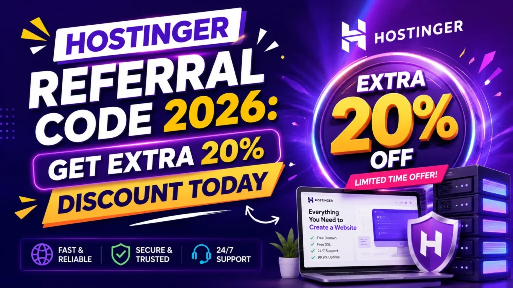Hostinger Referral Code 2026 Get Extra 20% Discount Today