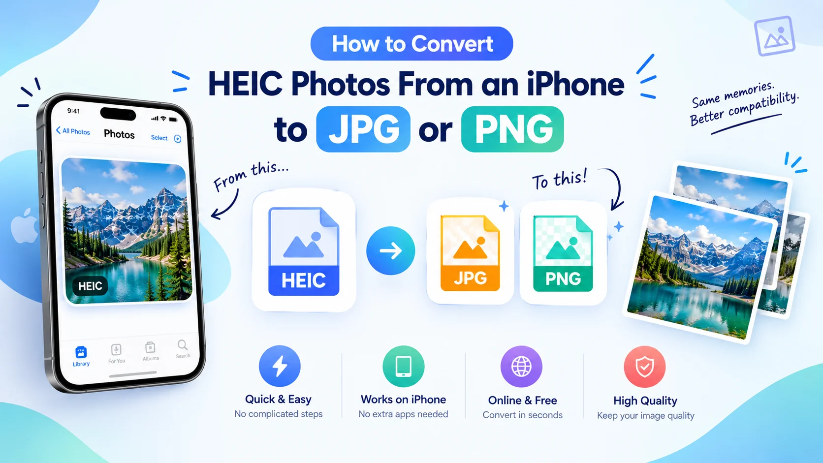 How to Convert HEIC Photos From an iPhone to JPG or PNG | Free Converter Lab