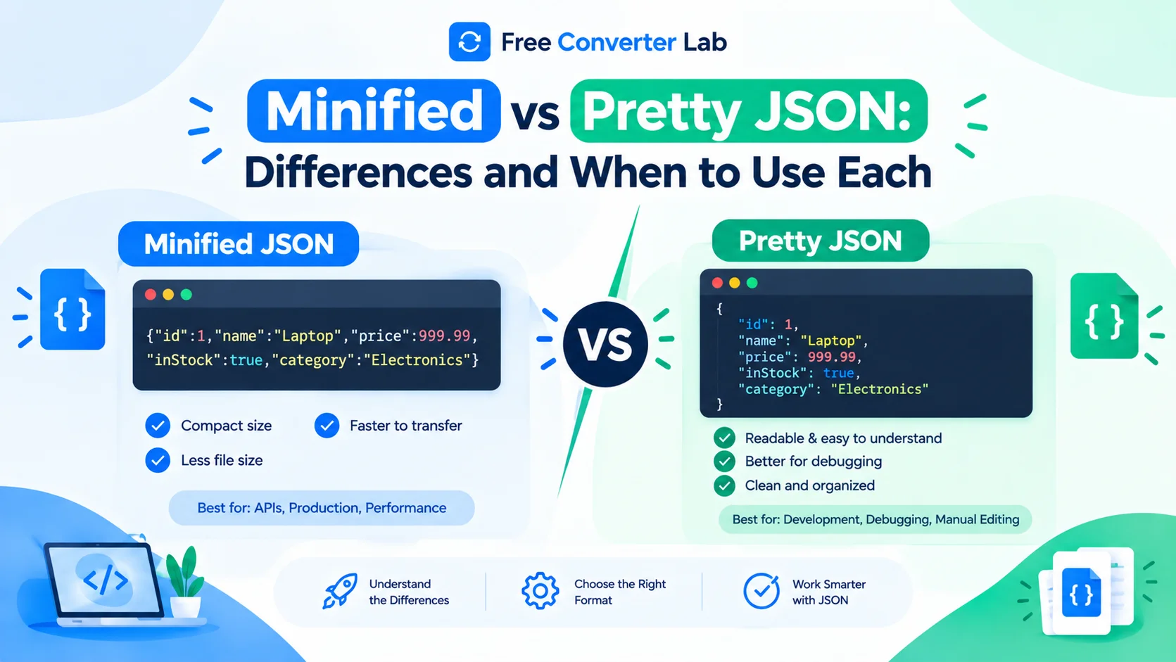 Minified vs Pretty JSON Differences and When to Use Each | Free Converter Lab