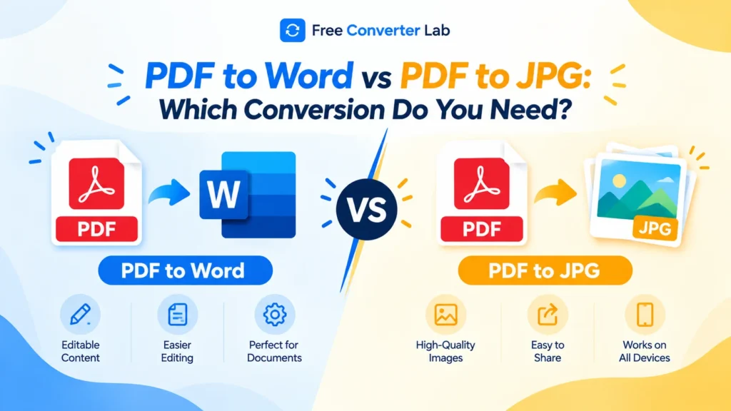 PDF to Word vs PDF to JPG Which Conversion Do You Need | Free Converter Lab